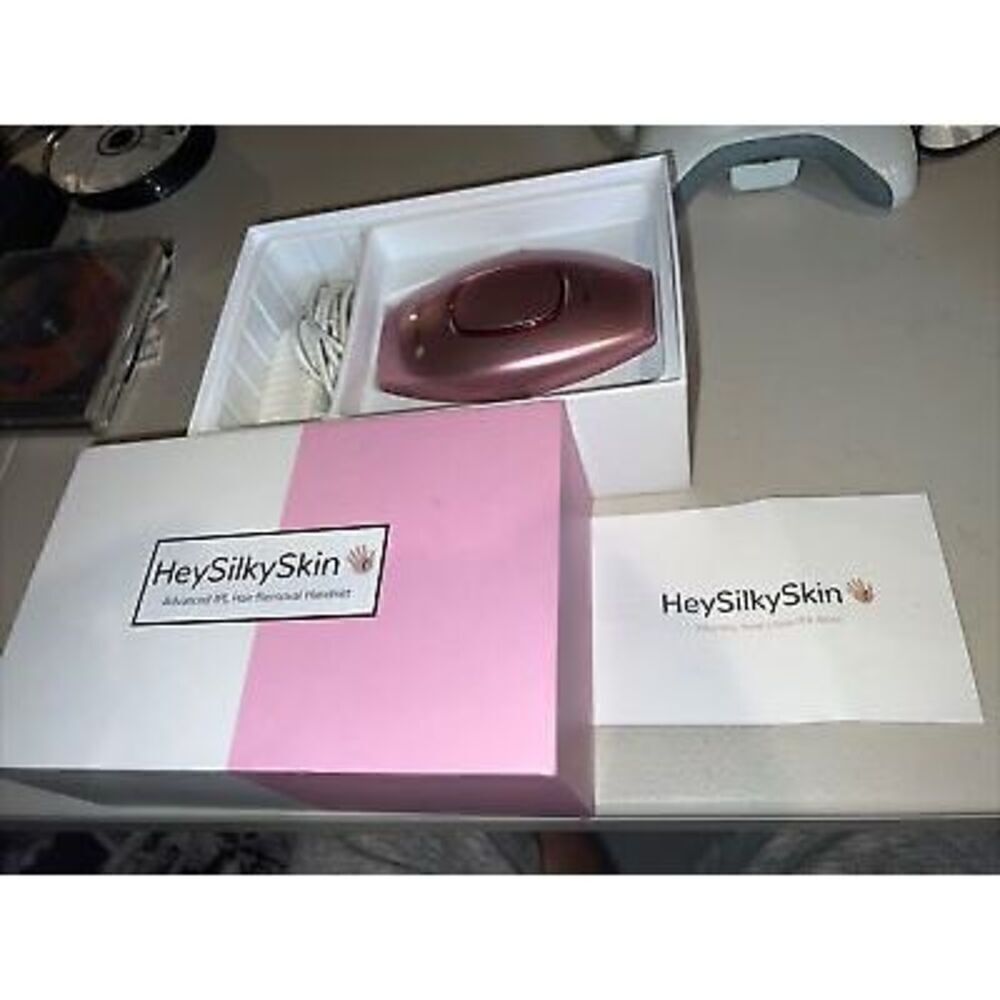 Hey Silky Skin Women's Advanced IPL Hair Removal Handset Rose Gold Pink New - Picture 7 of 15